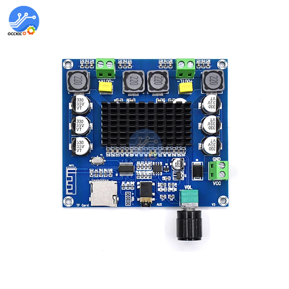XH A105 Bluetooth 5 0 TDA7498 цифровой усилитель плата 2x100 Вт стерео аудио модуль поддержка tf