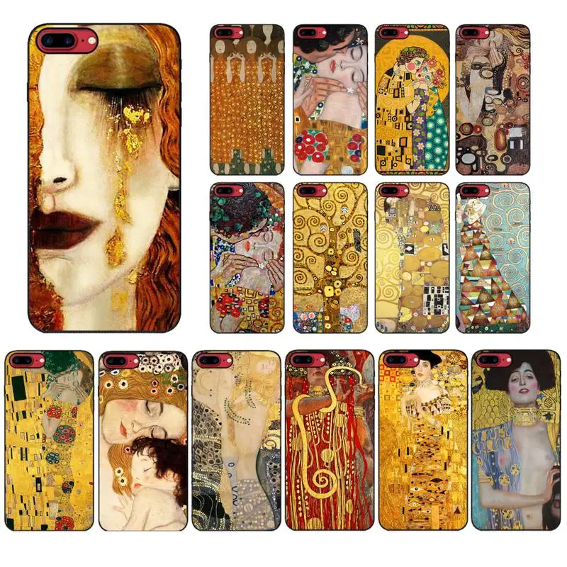 

Kiss by Gustav Klimt Phone Case for iPhone 13 11 12 pro XS MAX 8 7 6 6S Plus X 5S SE 2020 XR cover cutecute