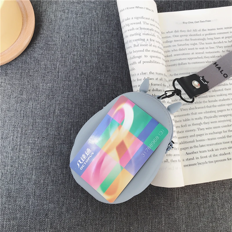 Сумки с серым котом силиконовый кошелек для девочек Детская сумка маленький