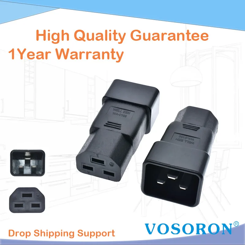 Адаптер питания IEC320 IEC 320 C20-C21 C19 штекер-гнездо, PDU, стандартный разъем 16 А, 250 В