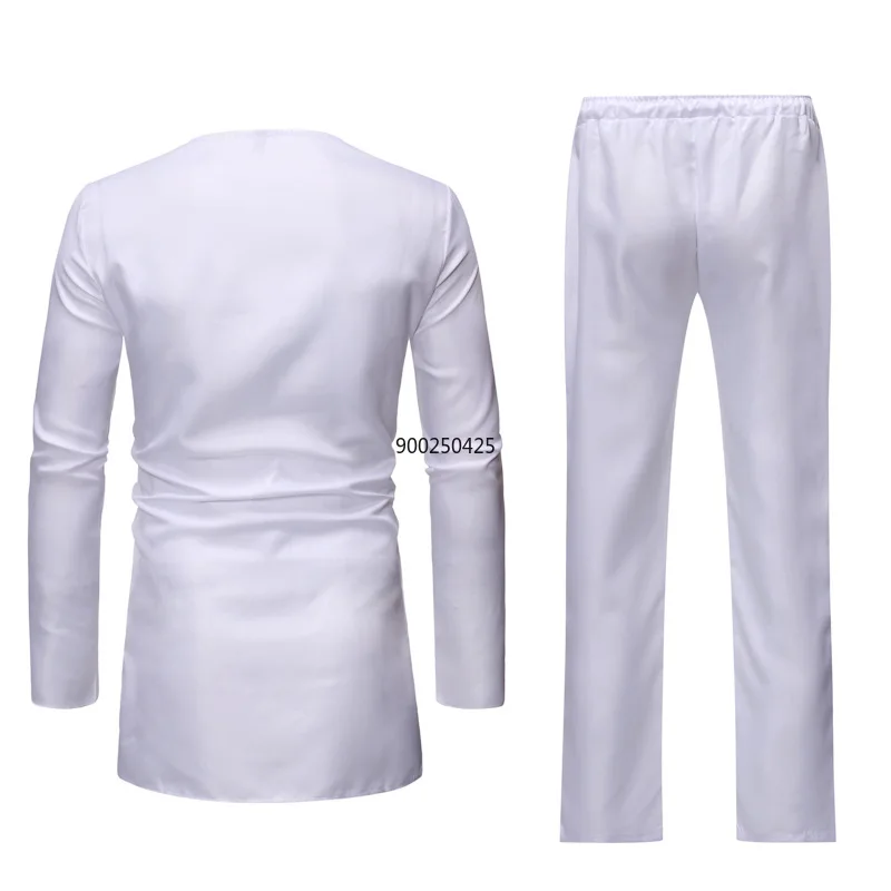 White African Dashiki Print Top Pant Set 2 Pieces Outfit 2020 Brand Men Clothes Streetwear Suit Africa Clothing | Тематическая