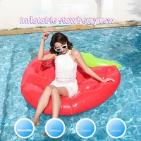 giant staeberry inflatable pool floating bed air mattress lazy water party toy riding swimming ring piscina 160cm
