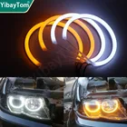 Гарантия яркий SMD хлопковый светильник Switchback светодиодный ангельский глаз комплект кольцевого ореола для BMW 3 5 7 серии E36 E38 E39 E46 желтый и белый