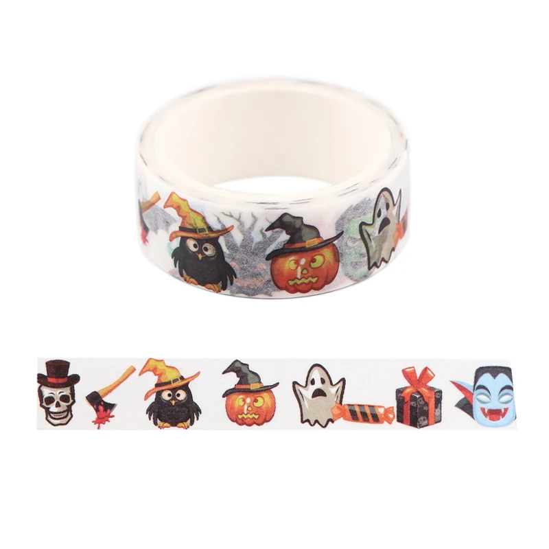 

BH1427 Blinghero 15mmX5m Halloween Washi Tap DIY Masking Tape Cool Decal Adhesive Tapes Stickers Decorative Stationery Tapes