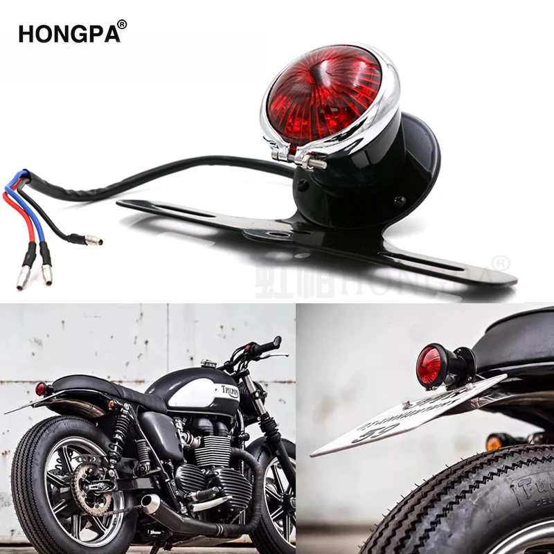 Красный светодиод аксессуары для мотоциклов Регулируемый кафе гонщик стиль Стоп