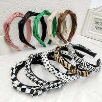 new fashion knotted headband solid color hair bands for girl hair accessories casual colorful cross knot twist hairband headwear