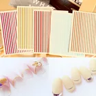 3D наклейки для ногтей, Самоклеящиеся украшения для маникюра, черные, белые, Золотые Полоски