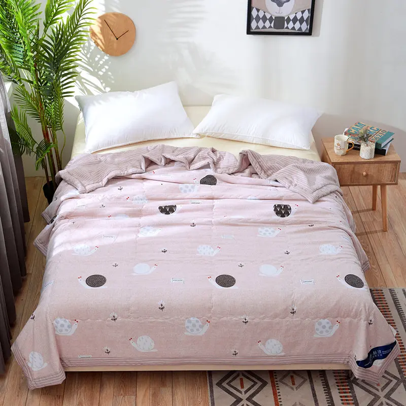 

New Style Bedding Washed Cotton Cartoon Pattern Summer Air Conditioner Quilt Comfortable Breathable Multifunctional Summer Quilt