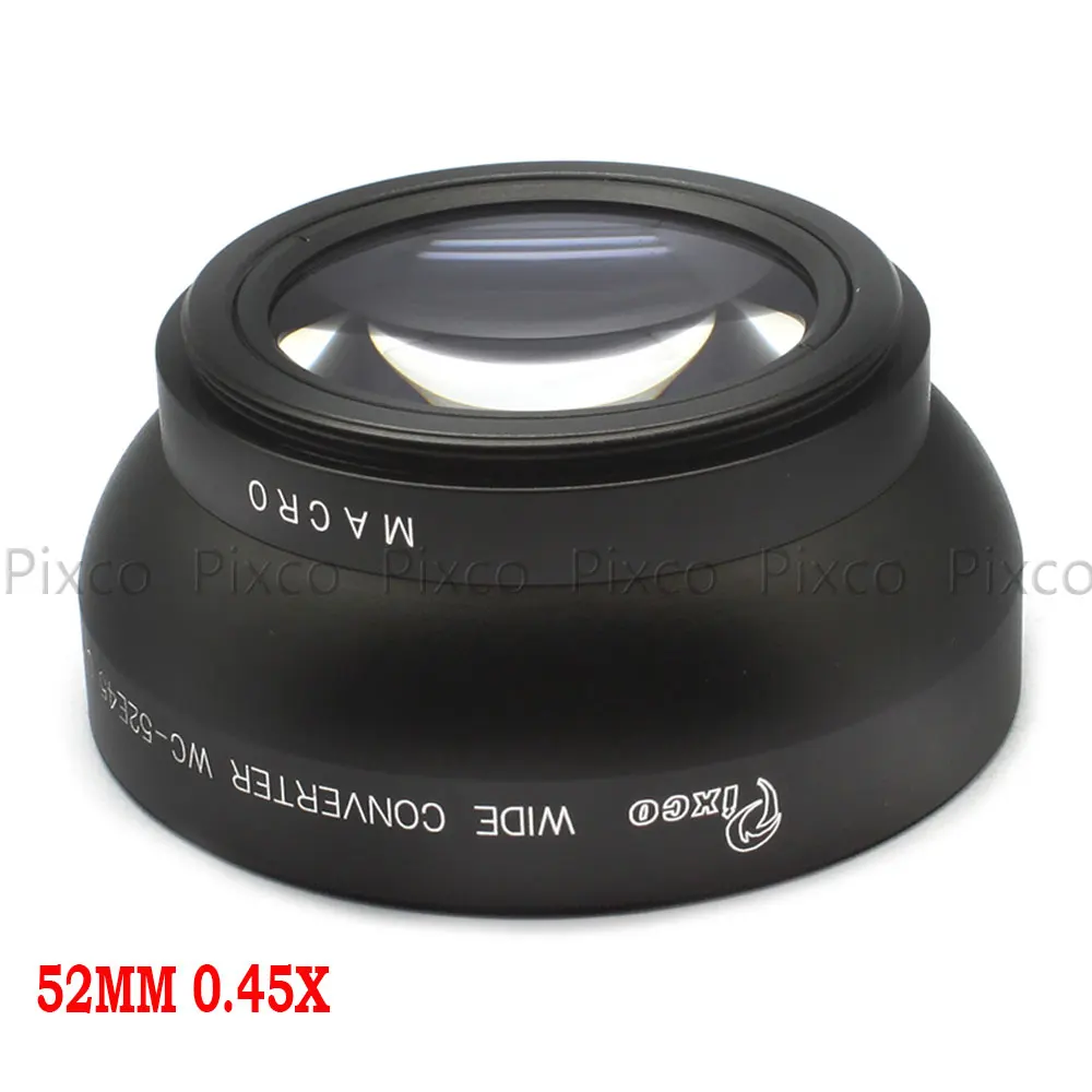 Широкоугольный объектив 0 45x 52 мм с макросъемкой для Canon Nikon Pentax Sony Panasonic (черный) |