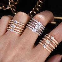 godki new luxuyr 5 rows statement rings for women cubic zircon finger rings beads charm ring bohemian beach jewelry gift
