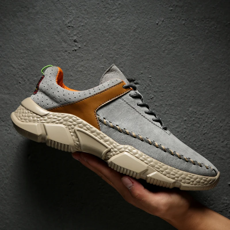 Модная мужская повседневная обувь из натуральной кожи Высококачественная