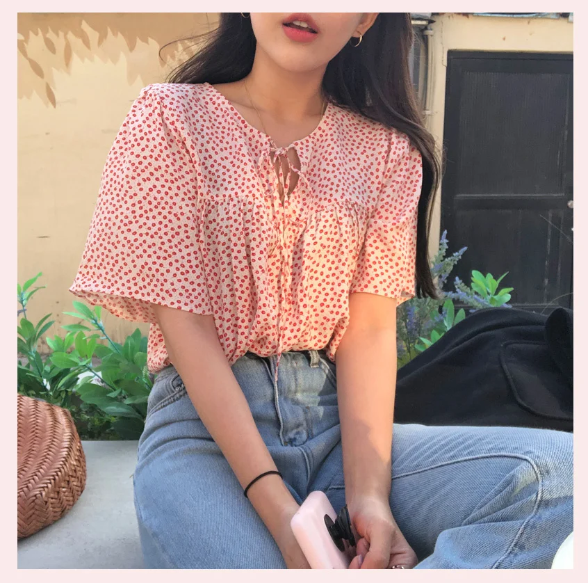 Новинка красная летняя рубашка с короткими рукавами для девочек рубашки