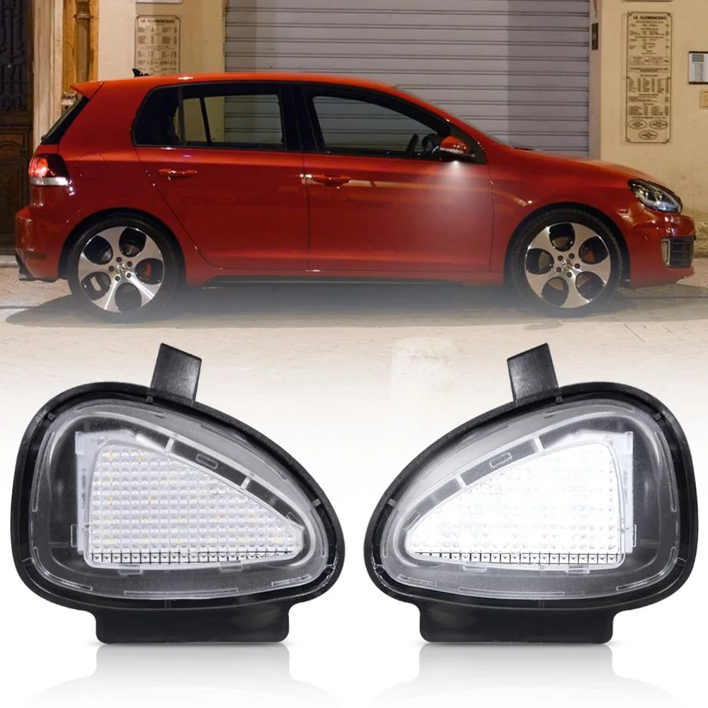 LED Front Under Side Mirror Puddle Light Module Lamp For VW Golf GTi MK6 6 MKVI 2010-2014 C45 Golf Cabriolet 2012-2015 2pc