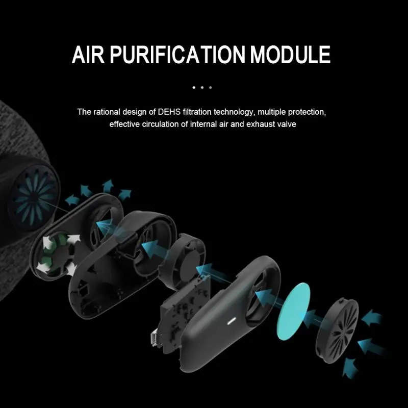 

Rechargeable Mini Facial Fan Smart Dustproof Electric Filter Mask Ventilation Fan Industrial Dust Breathing Protection For Mask