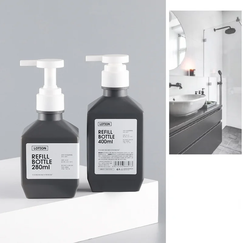

1 PC Plastic Press Large-capacity Empty Dispensing Bottle Shampoo Lotion Shower Gel Hand Soap Refillable Bottles 400ML 600ML