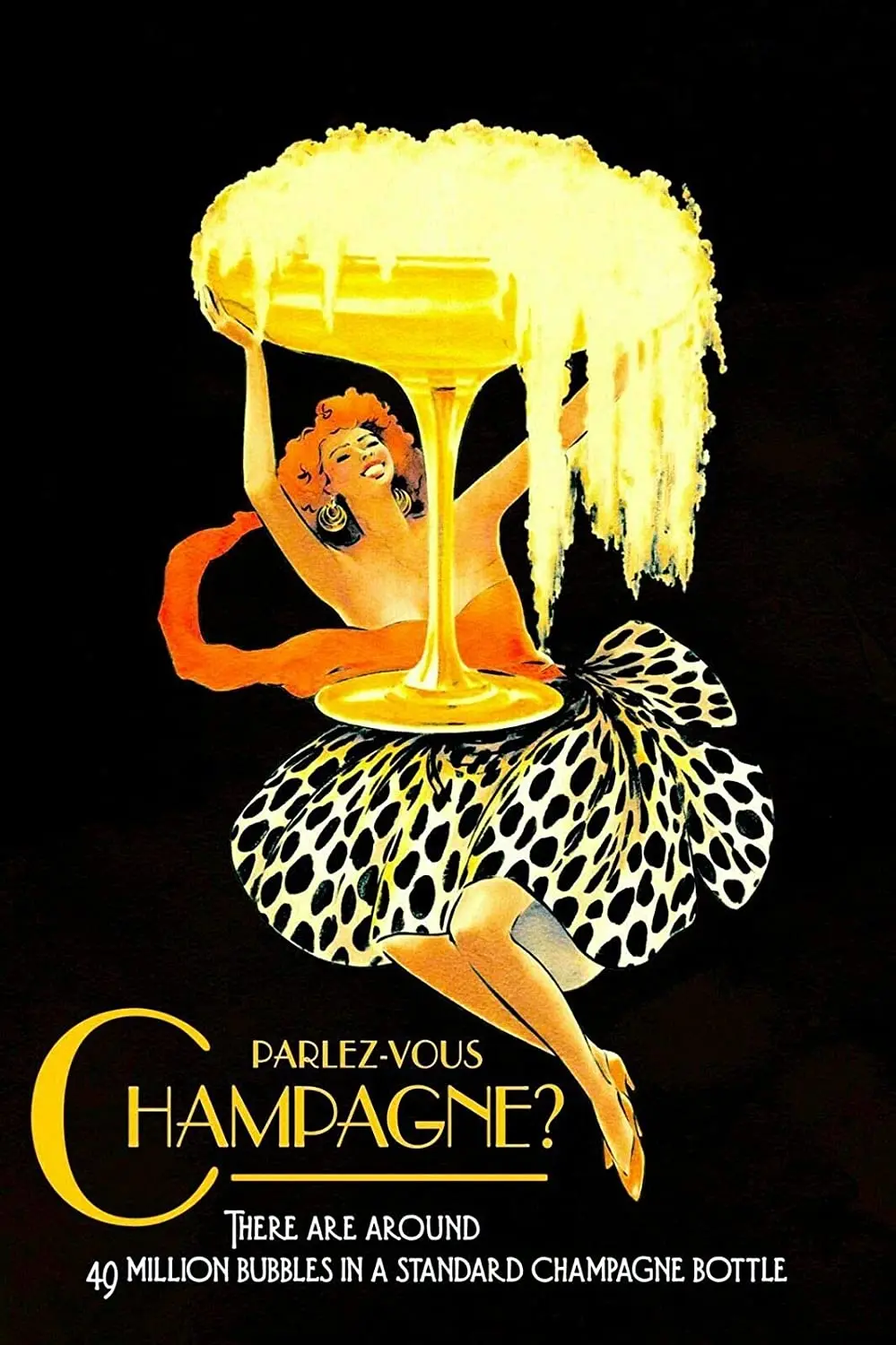 Champagne Girl with Glass Metal Tin Sign 12x8 Inch Decor Travel Tin Sign