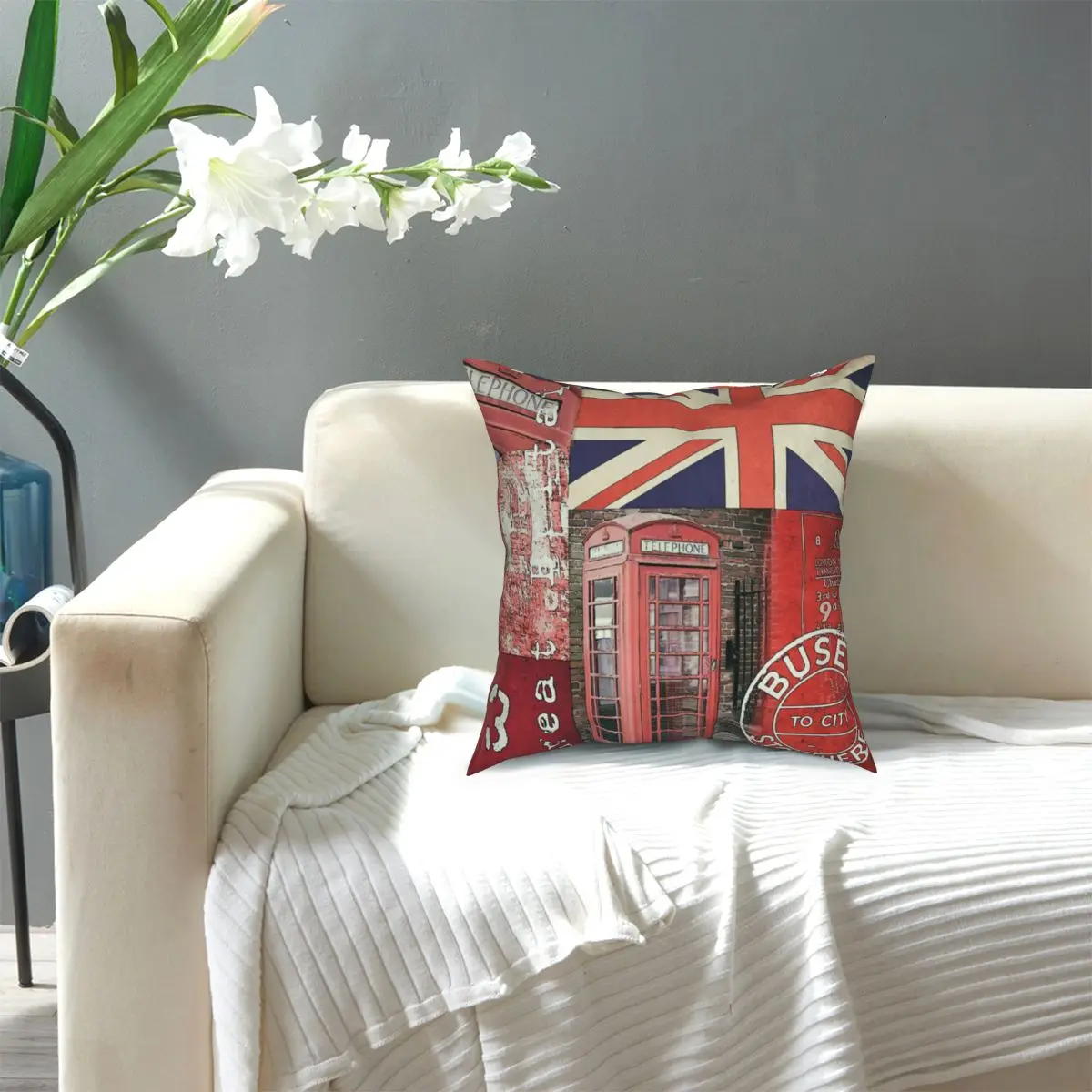 Квадратные наволочки в британском стиле с изображением Лондона флаг для