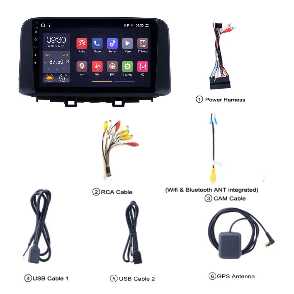 Автомагнитола для Hyundai ENCINO android 2 ГБ + 32 8 ядер 2018 2019 стерео система автомобильный