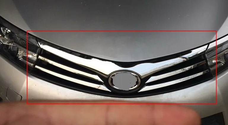 1Pc ABS Chrome Front Bumper With Emblem Logo Upper Radiator Grill Grille for Toyota Corolla 2014-2016