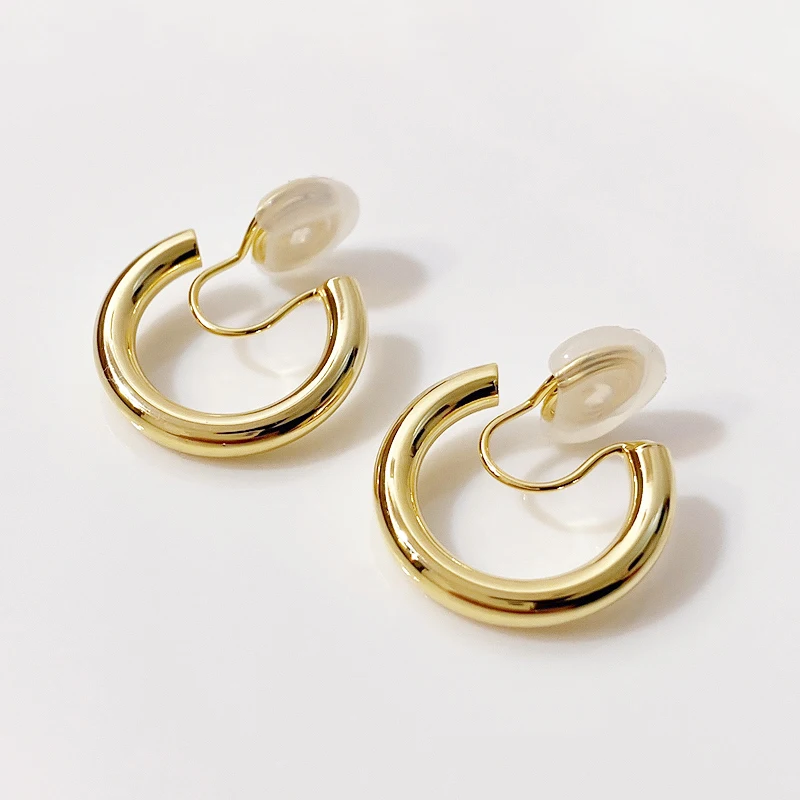 

Minimalist Vintage Clip on Hoop Earrings Without Piercing for Women Girl Fashion Earrings Party Gift Bijoux 202 Trend Jewelry