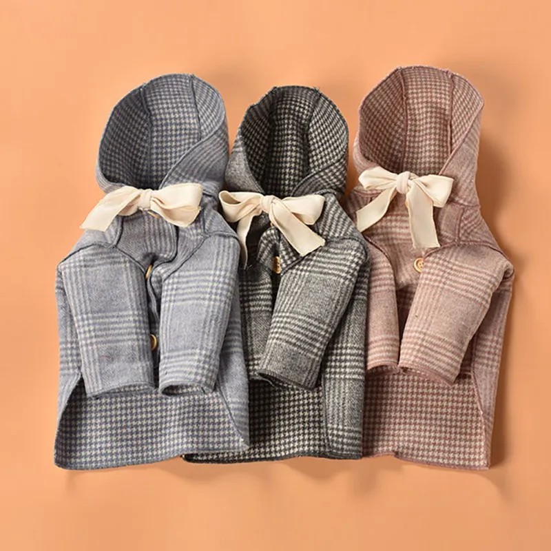 

Winter Warm Classic Plaid Pet Dog Lady Coat Warm Windproof Women Coat for Dogs Soft Fleece Lining Clothing Winter Hoodie