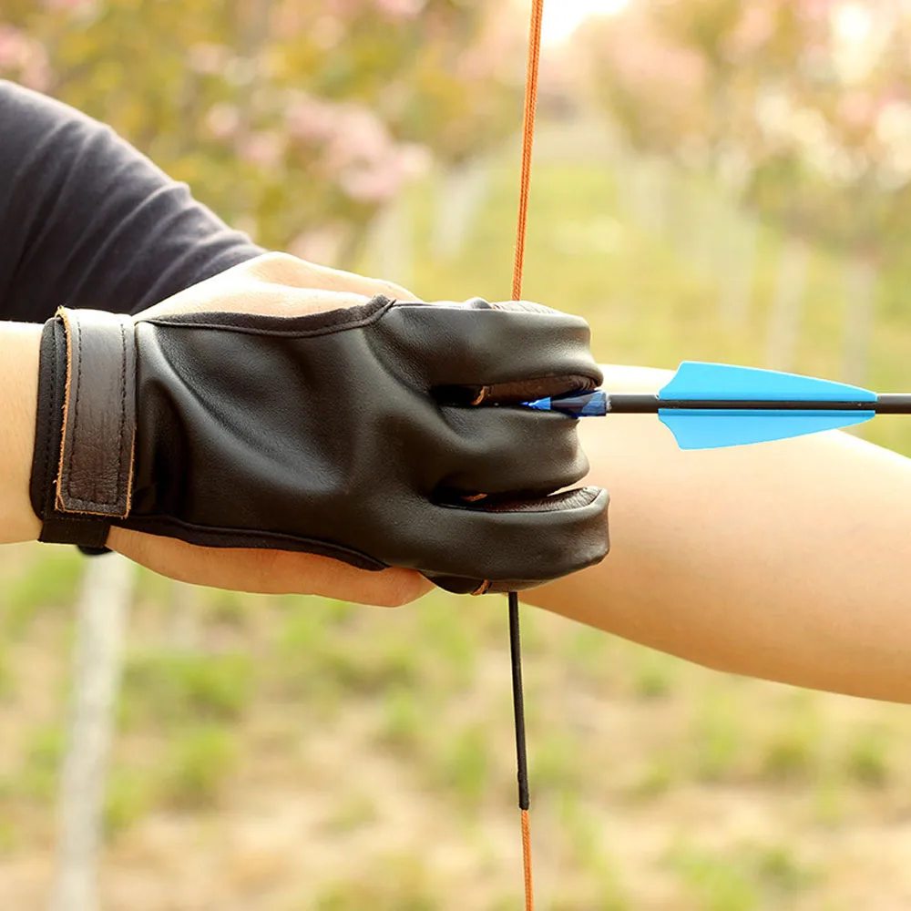Перчатки с тремя пальцами для стрельбы из лука Рекурсивные перчатки защиты