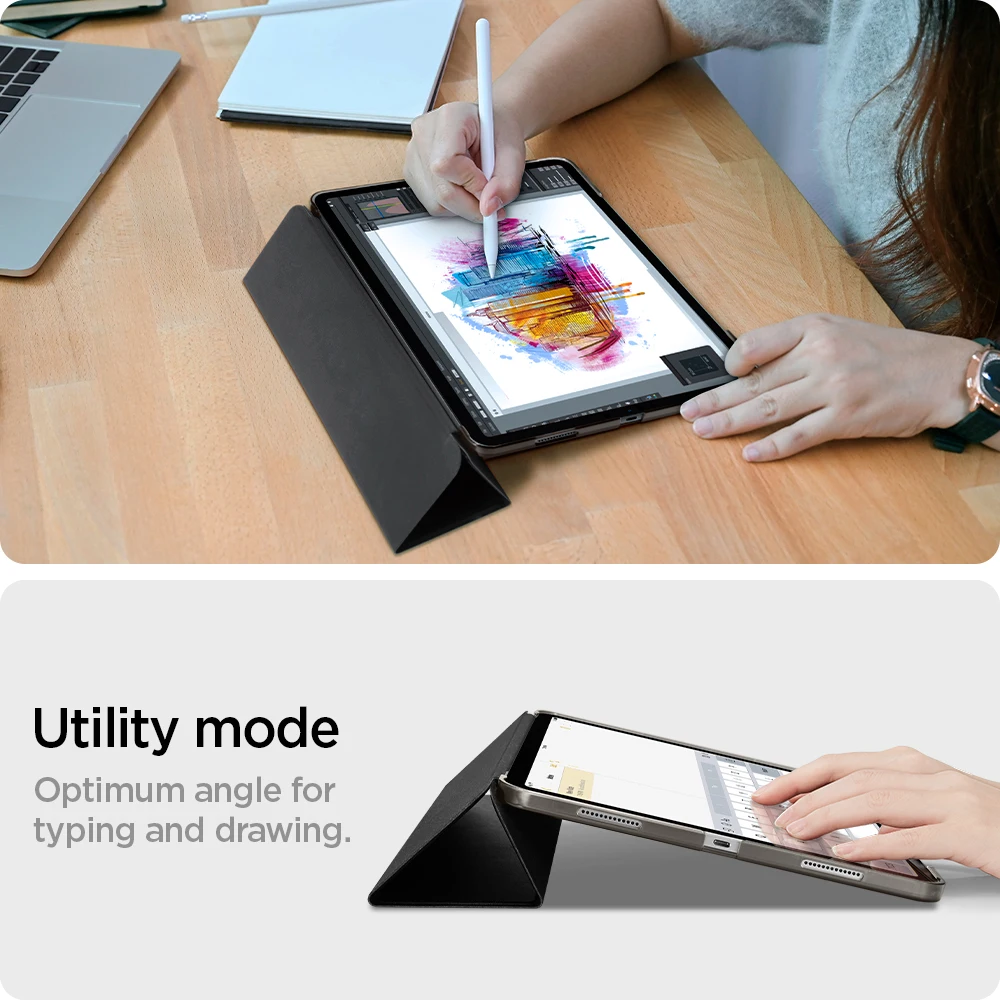 Складной Смарт-Чехол Spigen для iPad Pro 12 9 дюйма (2022/2021) мягкий гладкий Чехол из