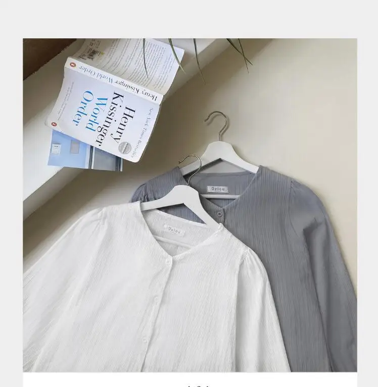 

Korean Version Autumn Winter Women New Loose Casual Long Sleeve Shirt Womens Tops and Blouses