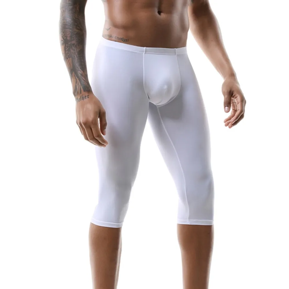 

Men Ice Silk Lengthened Length Fitness Running Sports Shorts Underwear Pants