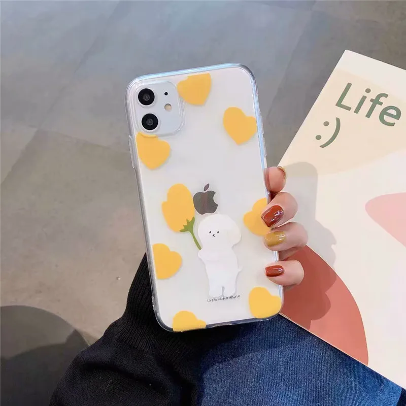 Чехол GYKZ для iPhone 7 XS MAX 11 Pro X XR 6s 8 Plus прозрачный мягкий чехол из ТПУ с рисунком милой