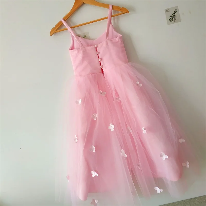 

2021 New Flower Girl Dresses Perfect Birthday Party Pageant First Communion Dress Spaghetti Straps Little Girls Kids/Child Dress
