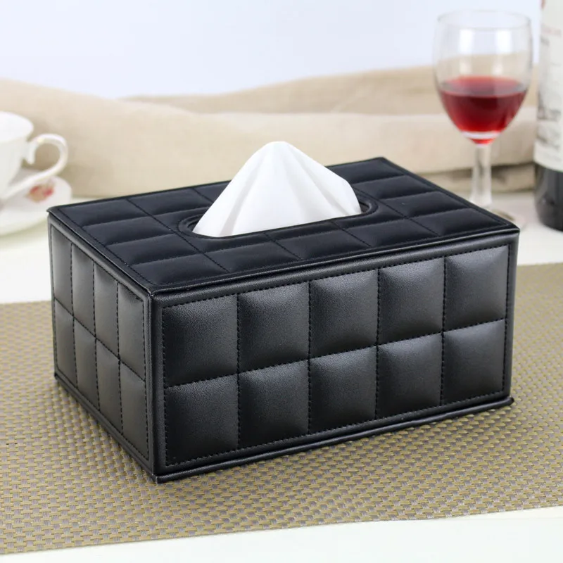 

Tissue Box Leather Paper Box Desktop Organizer Holder For Office Home Car Hotel Useful Storage Rack Free Shipping Luxury Fashion