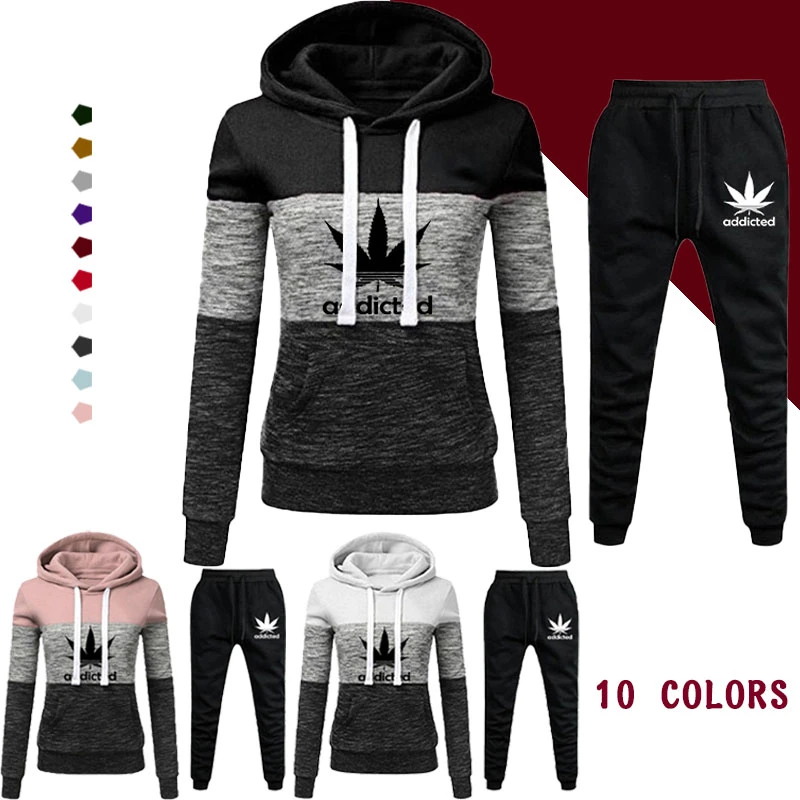 

2021 Fashion Tracksuit Women Set Tops+Pants Suit Female New 2 Piece Set Woman Hoodies Pant Streetwear Long Sleeve Athletic Sets