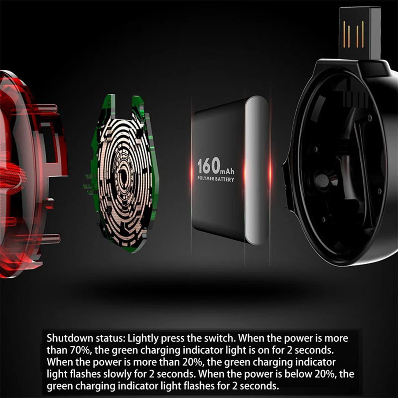 

Bicycle USB Safety Warning Light LED Tail Light Rear Light Lamp Bicycle Tail Light - Black