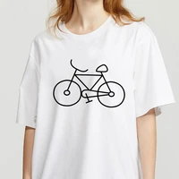 graphic tees tops bicycle theme tshirts women funny t shirt white tops casual short camisetas mujer_t shirt