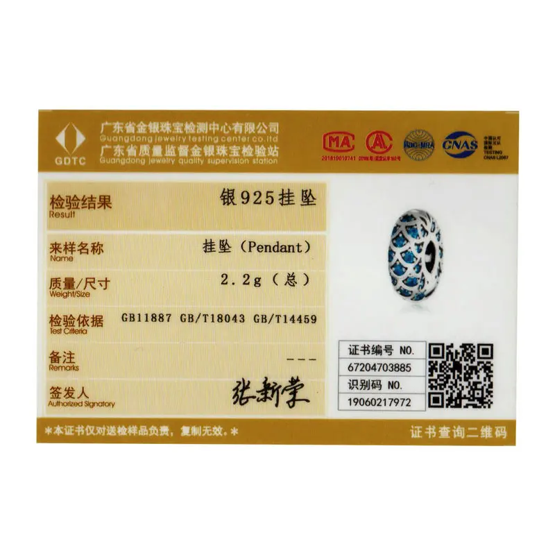 Wostu 925 Sterling Silver Charm&ampBead Jewelry Blue Clip Stopper Charm for Original Bracelet Making Fashion FIC1513 | Украшения и