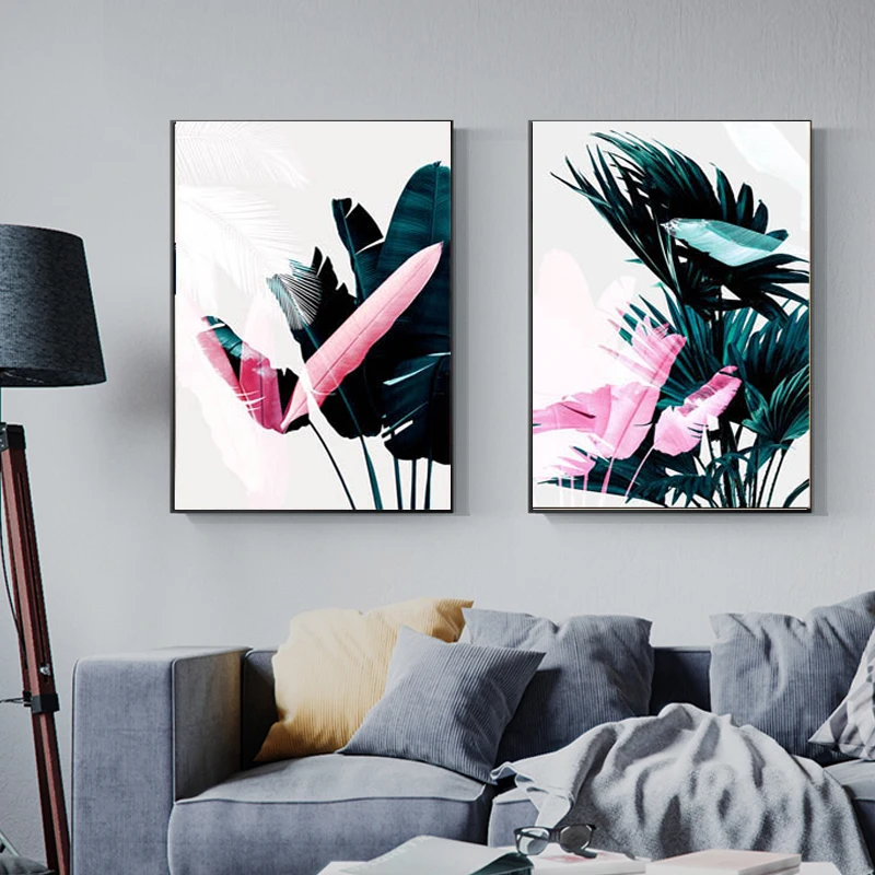 Gohipang нордический зеленый плакат красочные розовые растительные плакаты и принты