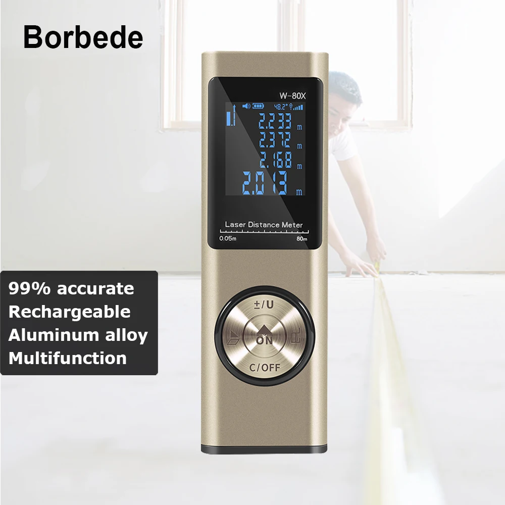 Лазерный дальномер Borbede миниатюрный портативный измерительный прибор с USB