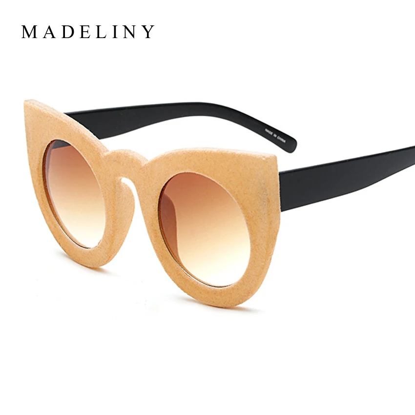 Женские солнцезащитные очки кошачий глаз MA052 брендовые дизайнерские плюшевые
