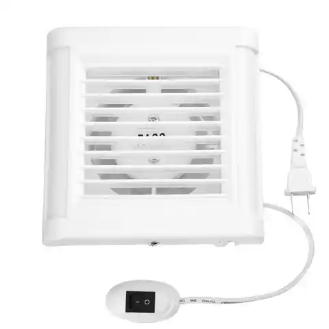 Вытяжной вентилятор для ванной комнаты, 15 Вт, 220 В, настенное крепление, крышка решетки, настенный вентилятор, низкий уровень шума, квадратны...