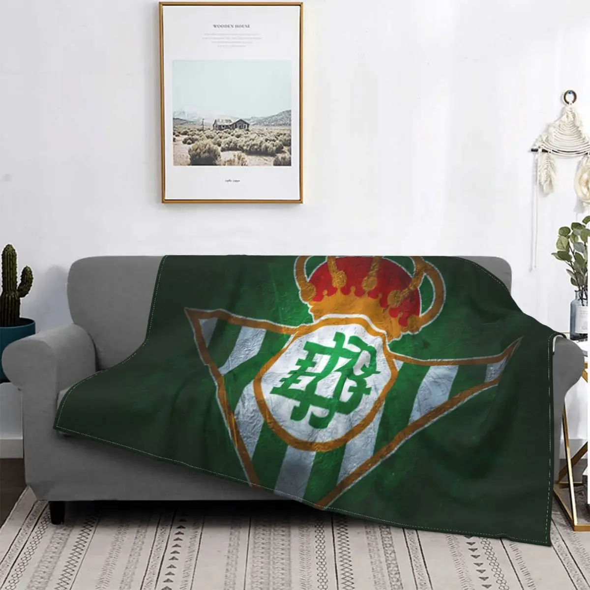 

Real Betis-colcha a cuadros para cama, manta double para Baby, toalla de playa de lujo, 2067
