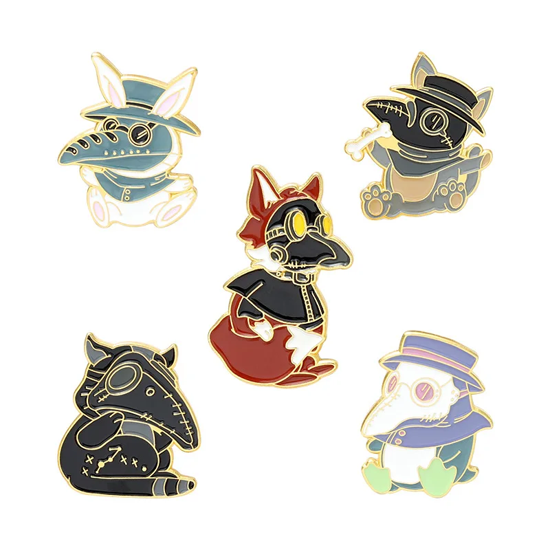 

Plague Crow Avatar Enamel Brooches Badges Lapel Pins For Backpack Women Hijab Pin Decorative Badge Mini Gothic Brooch On Clothes