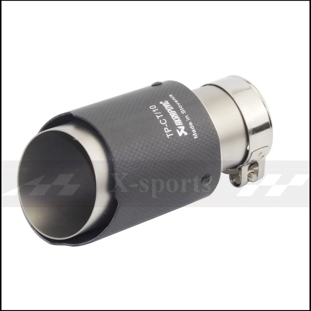 Akrapovic гладкое переплетение матовая углеродная выхлопная система автомобиля глушитель Гладкий наконечник хвостовые трубы универсальные пескоструйные отделка из нержавеющей стали