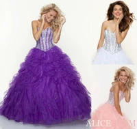 free shipping 2016 stylish purple sweetheart party evening dress quinceanera prom ball gown