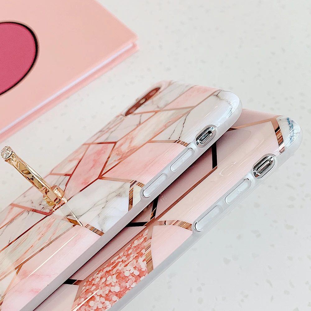 Чехол для телефона с мраморным кольцом мягкий чехол iPhone 11 Pro Max XR XS X 7 8 6S Plus