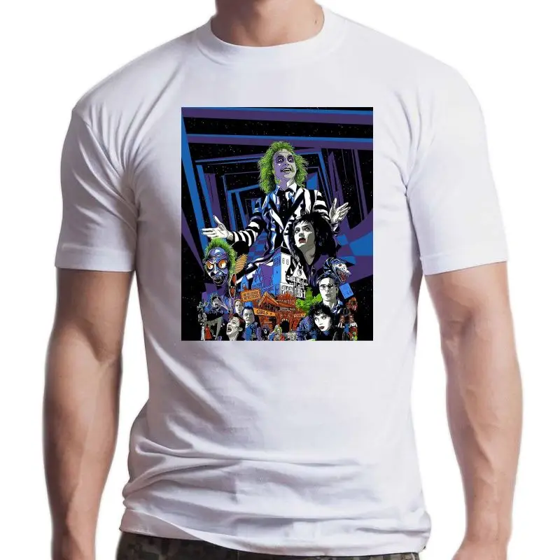 

Новинка 2021, винтажные популярные классические мужские футболки от Beetlejuice в американском стиле, мужские футболки