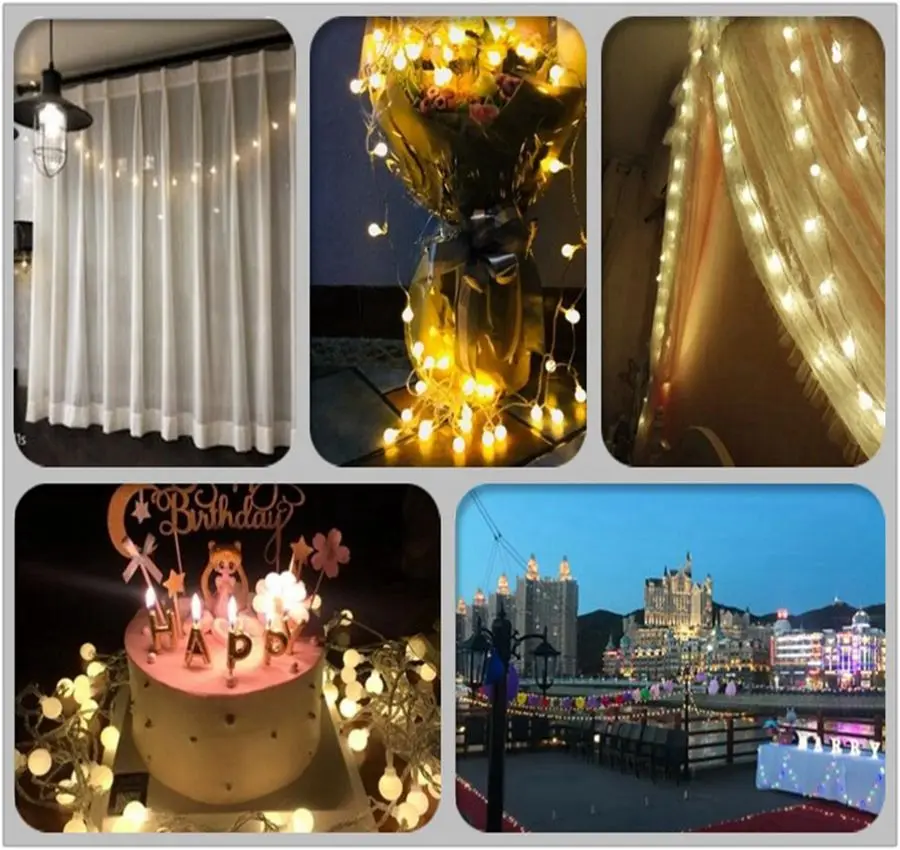 Аа батарея мяч питание Led глобус свет шнура 3 м Открытый водонепроницаемый