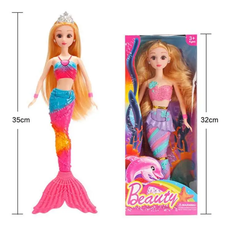 Кукла русалка с радужными огнями игрушка для девочек подарок на день рождения