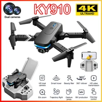 2021 new ky910 mini drone with dual camera 4k hd wide angle wifi fpv professional foldable rc helicopter quadrocopter toys gift