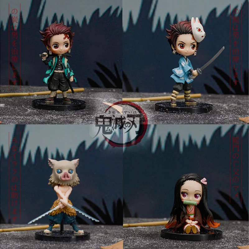 

Demon Slayer Nezuko Tanjirou Zenitsu Giyuu Inosuke Action Figure Kimetsu No Yaiba Anime 10CM Collectible Model Dolls Kids Toys